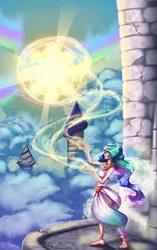 Size: 1385x2208 | Tagged: artist:esuka, derpibooru import, human, humanized, princess celestia, safe, solo