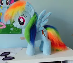 Size: 448x389 | Tagged: artist:pinkamoone, derpibooru import, irl, photo, plushie, rainbow dash, safe, solo