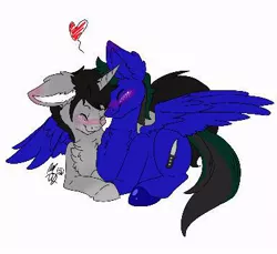 Size: 384x352 | Tagged: artist:cottonpuff, blushing, derpibooru import, gay, heart, male, nuzzling, oc, oc:psycho, safe, shipping, spread wings, unofficial characters only