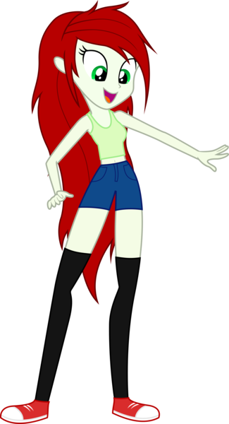 Size: 4000x7394 | Tagged: safe, artist:the-aziz, derpibooru import, oc, oc:primavera, unofficial characters only, equestria girls, belly button, clothes, midriff, simple background, solo, tanktop, transparent background, vector