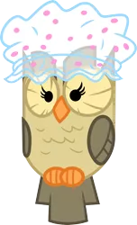 Size: 2170x3568 | Tagged: artist:porygon2z, derpibooru import, hat, owlowiscious, safe, shower cap, simple background, solo, transparent background, vector