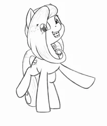 Size: 1087x1280 | Tagged: artist:trickydick, braces, derpibooru import, grin, monochrome, oc, oc:straight smiles, safe, sketch, smiling, solo, unofficial characters only