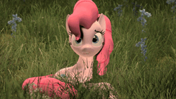 Size: 480x270 | Tagged: 3d, animated, artist:ferexes, derpibooru import, grass, implied human, o3o3o, pinkie pie, safe, shadow, solo, source filmmaker, worried, youtube link