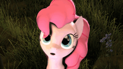 Size: 480x270 | Tagged: 3d, animated, artist:ferexes, cute, derpibooru import, diapinkes, grass, :o, pinkie pie, safe, smiling, solo, source filmmaker, youtube link