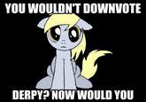 Size: 165x115 | Tagged: safe, derpibooru import, derpy hooves, pegasus, pony, derp, downvote bait, female, image macro, mare, meme, picture for breezies, solo