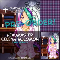 Size: 876x876 | Tagged: advertisement, artist:starswirl academy, celena solomon, cute, derpibooru import, human, humanized, princess celestia, safe, starswirl academy