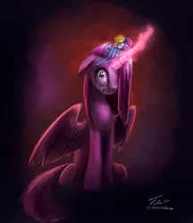 Size: 779x900 | Tagged: semi-grimdark, artist:tsitra360, derpibooru import, pinkie pie, alicorn, pony, 30 minute art challenge, pinkamena diane pie, pinkamenacorn, pinkiecorn, race swap, solo, xk-class end-of-the-world scenario