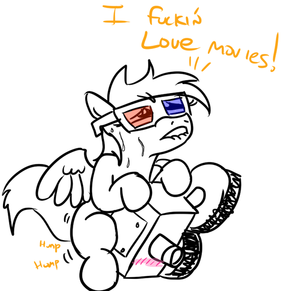 Size: 680x697 | Tagged: artist:jargon scott, derpibooru import, glasses, humping, oc, oc:cinema stream, questionable, simple background, unofficial characters only