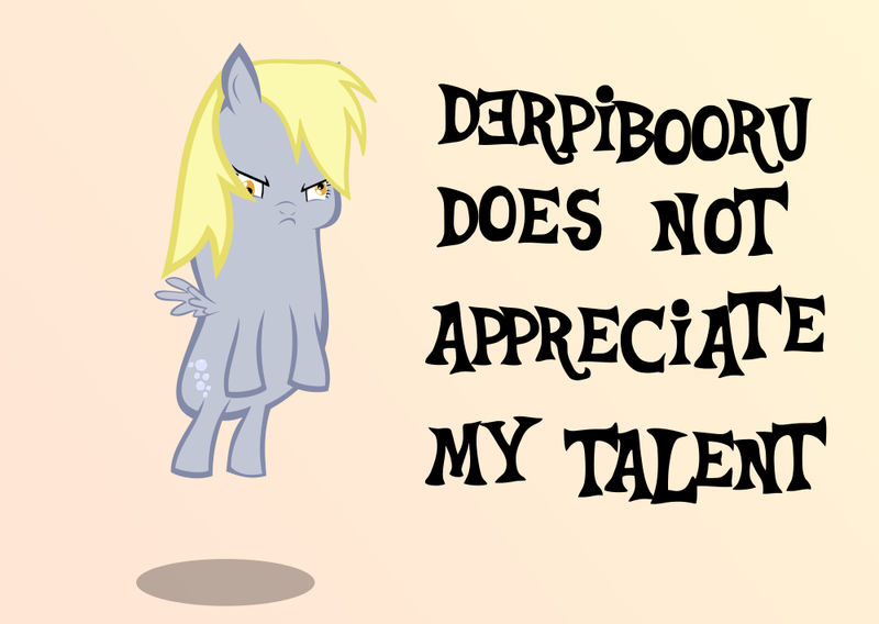 Size: 1000x710 | Tagged: safe, artist:waka, derpibooru import, derpy hooves, pegasus, pony, derpibooru, female, frown, glare, mare, meta, mouthpiece, solo