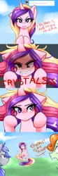 Size: 1280x3840 | Tagged: artist:sugarberry, ask-cadance, blushing, comic, derp, derpibooru import, glowing eyes, mocking, princess cadance, ptsd, safe, sombra eyes, tumblr