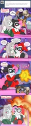 Size: 1755x7068 | Tagged: artist:blackbewhite2k7, ask, batman, batman the animated series, comic, crossover, derpibooru import, dumbbell, flutterbitch, fluttershy, harley quinn, hoops, parody, party cannon, pinkie pie, poison ivy, quarterback, safe, score, tumblr