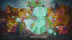 Size: 1920x1080 | Tagged: safe, artist:unravelgirl, artist:zomgmad, derpibooru import, edit, lyra heartstrings, pony, unicorn, female, mare, ponyville, pose, vector, wallpaper, wallpaper edit