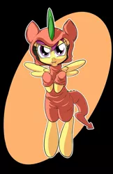 Size: 825x1275 | Tagged: safe, artist:firebrandkun, derpibooru import, scootaloo, dragon, pony, bipedal, clothes, cosplay, solo