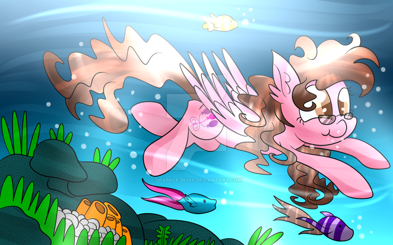 Size: 1024x640 | Tagged: artist:sparkle-bliss, dead source, derpibooru import, deviantart watermark, obtrusive watermark, oc, oc:sparkle bliss, safe, underwater, unofficial characters only, watermark