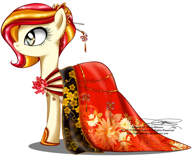 Size: 1200x961 | Tagged: artist:tiffanymarsou, clothes, derpibooru import, dress, gala dress, oc, oc:poniko, safe, solo, unofficial characters only