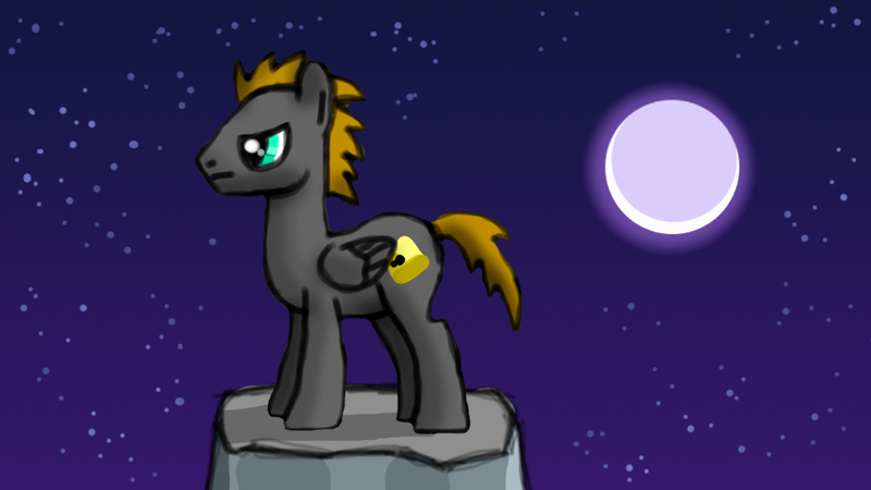 Size: 1024x576 | Tagged: safe, derpibooru import, oc, oc:platinumdrop, unofficial characters only, pegasus, pony, male, moon, night, solo, stallion, stars