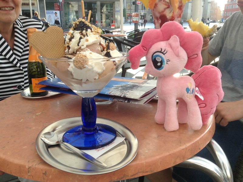 Size: 2592x1936 | Tagged: derpibooru import, human, ice cream, irl, nici, photo, pinkie pie, plushie, safe, waifu dinner