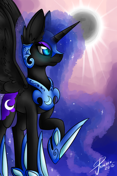 Size: 1024x1536 | Tagged: artist:pxoenix2014, derpibooru import, moon, nightmare moon, safe, solo