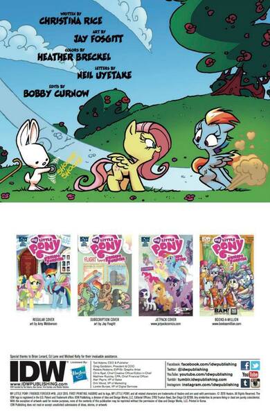 Size: 624x960 | Tagged: safe, artist:jay fosgitt, derpibooru import, idw, angel bunny, applejack, fluttershy, pinkie pie, rainbow dash, rarity, spike, twilight sparkle, twilight sparkle (alicorn), alicorn, pony, spoiler:comic, spoiler:comicff18, female, mane six, mare, preview