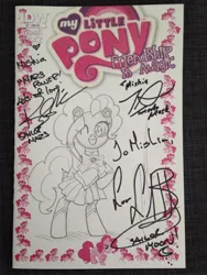 Size: 720x960 | Tagged: artist:paulabstruse, autograph, cover, derpibooru import, idw, pinkie pie, safe, sailor moon