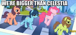 Size: 790x374 | Tagged: safe, derpibooru import, screencap, lonely hearts, northern song, pinkie pie, strawberry fields, ponified, earth pony, pony, party pooped, abbey road, background pony, crystal empire, female, george harrison, image macro, john lennon, male, mare, meme, paul mccartney, pinko starr, pronking, simpsons did it, stallion, the beatles, the simpsons