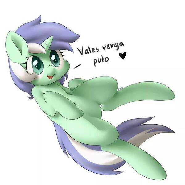 Size: 960x960 | Tagged: artist:marble-soda, colored, cute, derpibooru import, edit, lyrabetes, lyra heartstrings, oc, oc:filly flanks, puto, slur, solo, spanish, suggestive, vuldorable, vulgar