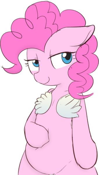 Size: 546x964 | Tagged: suggestive, artist:gergta, artist:mcsadat, derpibooru import, pinkie pie, pony, bedroom eyes, bipedal, chubby, colored, plump, solo