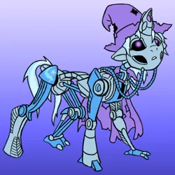 Size: 800x800 | Tagged: semi-grimdark, artist:atomic-chinchilla, derpibooru import, trixie, pony, unicorn, beast wars, crossover, female, mare, solo, this will end in tears and/or death, transformers, transmutate