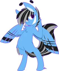 Size: 608x723 | Tagged: artist:dr-idiot, derpibooru import, grin, hippogriff, oc, oc:silver lining, safe, unofficial characters only