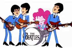 Size: 625x417 | Tagged: safe, derpibooru import, pinkie pie, equestria girls, party pooped, george harrison, john lennon, meme, paul mccartney, pinko starr, the beatles