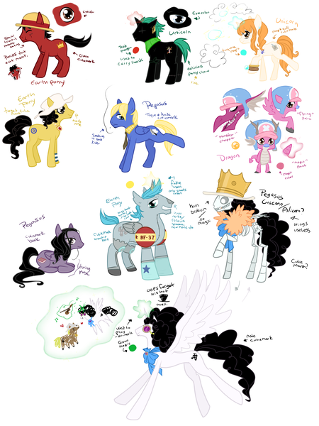 Size: 1500x2000 | Tagged: artist:nire-chan, brook, cutty flam, derpibooru import, dragonified, franky, hat, monkey d luffy, nami, nico robin, one piece, ponified, roronoa zoro, safe, skeleton, straw hat, tony tony chopper, usopp, vinsmoke sanji