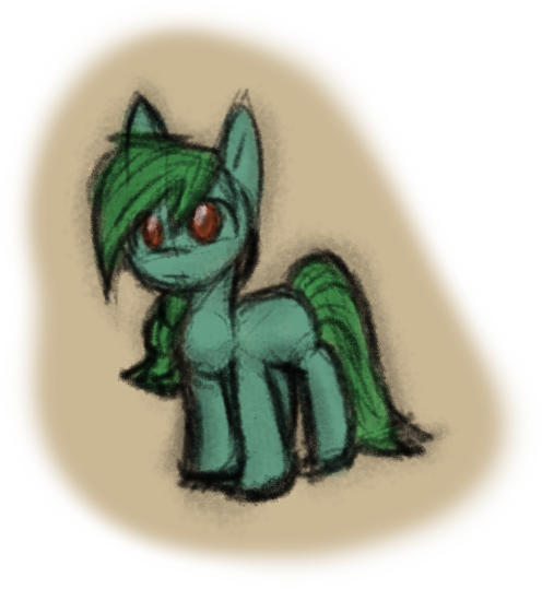 Size: 496x539 | Tagged: safe, artist:zutcha, derpibooru import, oc, oc:lonely day, unofficial characters only, earth pony, pony, fanfic:the last pony on earth, ponies after people, blank flank, female, hooves, illustration, mare, solo