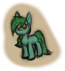 Size: 496x539 | Tagged: safe, artist:zutcha, derpibooru import, oc, oc:lonely day, unofficial characters only, earth pony, pony, fanfic:the last pony on earth, ponies after people, blank flank, female, hooves, illustration, mare, solo