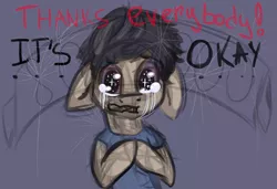 Size: 7000x4784 | Tagged: safe, artist:spaceponyarts, derpibooru import, ponified, absurd resolution, crying, floppy ears, liquid pride, markiplier, solo, sparkly eyes, youtube link