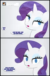 Size: 1024x1550 | Tagged: artist:narflarg, ask, derpibooru import, pun, rarity, rarity is not amused, safe, solo, texture, tumblr