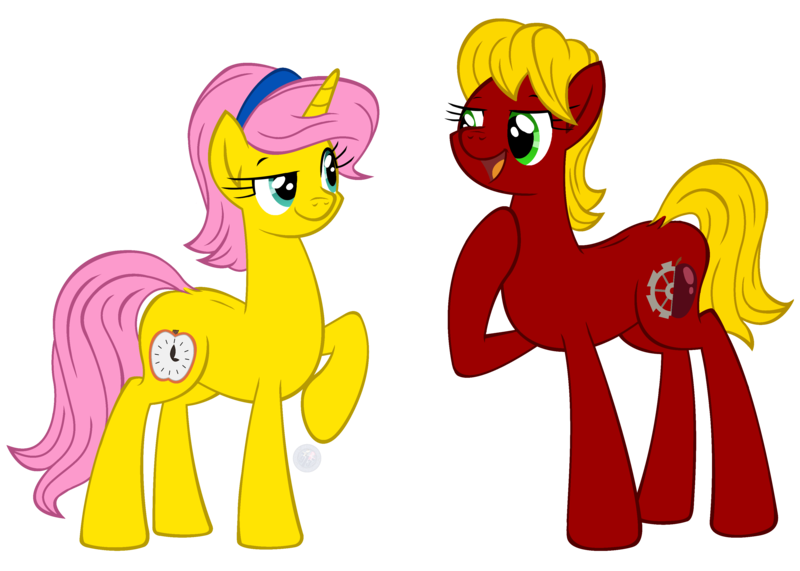 Size: 3500x2500 | Tagged: safe, artist:template93, derpibooru import, oc, oc:arkansas black, oc:golden blush, unofficial characters only, earth pony, pony, unicorn, apple, commission, duo, simple background, sisters, transparent background