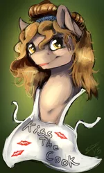 Size: 600x1000 | Tagged: safe, artist:blindcoyote, derpibooru import, oc, oc:brownie bun, unofficial characters only, apron, clothes, solo