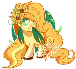 Size: 700x641 | Tagged: safe, artist:xwhitedreamsx, derpibooru import, oc, oc:sunflower meadows, unofficial characters only, bat pony, pegasus, pony, flower, flower in hair, heart eyes, simple background, solo, transparent background, wingding eyes