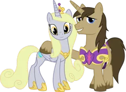 Size: 1024x744 | Tagged: safe, artist:blah23z, derpibooru import, derpy hooves, doctor whooves, princess cadance, shining armor, time turner, alicorn, pony, unicorn, derpicorn, doctorderpy, female, male, race swap, recolor, shipping, simple background, straight