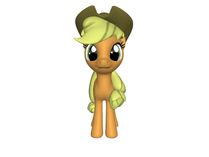 Size: 1200x900 | Tagged: safe, derpibooru import, applejack, earth pony, pony, 3d, apple family, female, freckles, hat, looking at you, mare, ponylumen, solo