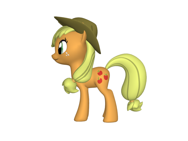 Size: 1200x900 | Tagged: safe, derpibooru import, applejack, earth pony, pony, 3d, apple family, female, freckles, hat, mare, ponylumen, side, solo