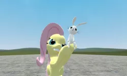 Size: 1280x768 | Tagged: 3d, angel bunny, derpibooru import, fluttershy, gmod, safe