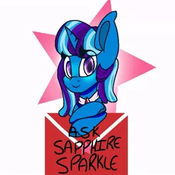 Size: 768x768 | Tagged: artist:nightdragon204, ask, ask sapphire sparkle, derpibooru import, magical lesbian spawn, oc, oc:sapphire sparkle, offspring, parents:twixie, parent:trixie, parent:twilight sparkle, safe, tumblr, unofficial characters only