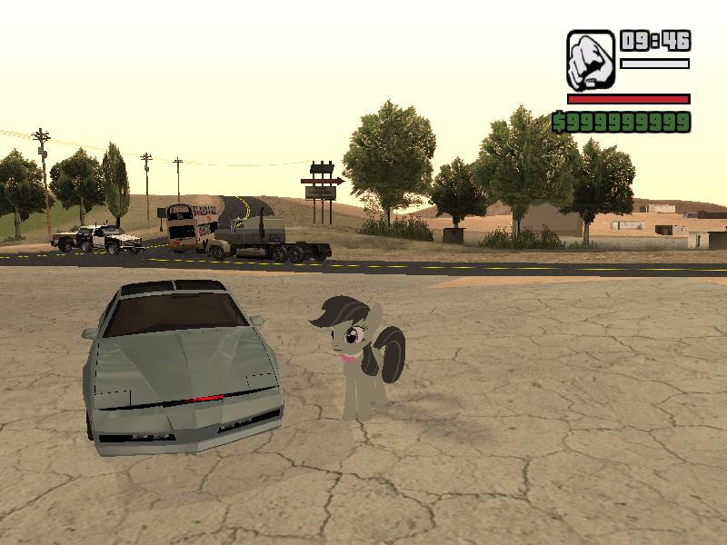 Size: 800x600 | Tagged: derpibooru import, grand theft auto, gta mlp, gta san andreas, k.i.t.t., knight rider, octavia melody, safe