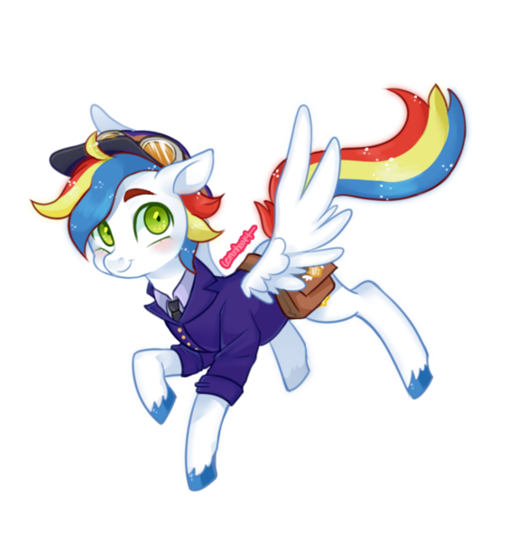 Size: 670x700 | Tagged: safe, artist:lemonheart, derpibooru import, oc, unofficial characters only, pegasus, pony, clothes, mailpony, simple background, solo, transparent background, uniform