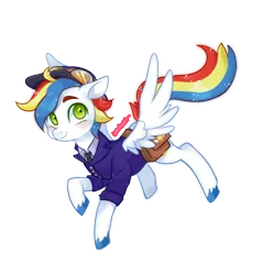 Size: 670x700 | Tagged: safe, artist:lemonheart, derpibooru import, oc, unofficial characters only, pegasus, pony, clothes, mailpony, simple background, solo, transparent background, uniform