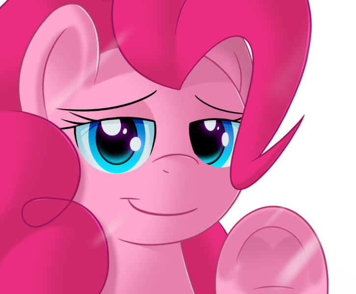 Size: 1280x1060 | Tagged: against glass, artist:sykobelle, bedroom eyes, derpibooru import, fourth wall, hooves, looking at you, pinkie pie, safe, simple background, smiling, solo, transparent background, underhoof