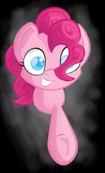Size: 779x1280 | Tagged: safe, artist:neomaaura, derpibooru import, pinkie pie, dark, looking at you, reaching out, smiling, solo, underhoof