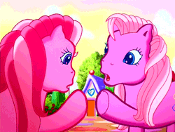 Size: 640x480 | Tagged: animated, confused, derpibooru import, g3, look-alike, minty, pinkie pie, pinkie pie (g3), positively pink, rotating, rotation, safe, screencap