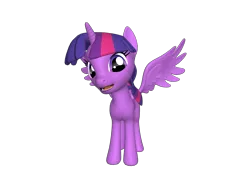 Size: 1200x900 | Tagged: safe, derpibooru import, twilight sparkle, twilight sparkle (alicorn), alicorn, pony, 3d, adorkable, cute, dork, female, happy, looking at you, mare, ponylumen, smiling, solo, spread wings